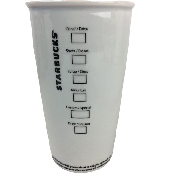 Starbucks Tumbler White Double Walled Ceramic Mermaid Siren Logo 12 oz 2011 u - Picture 3 of 4